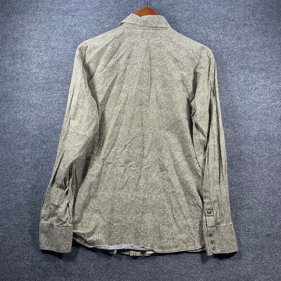 Ariat Pearl Snap Western Shirt Men's Large Green Paisley Allover Cowboy Rodeo - Picture 11 of 12